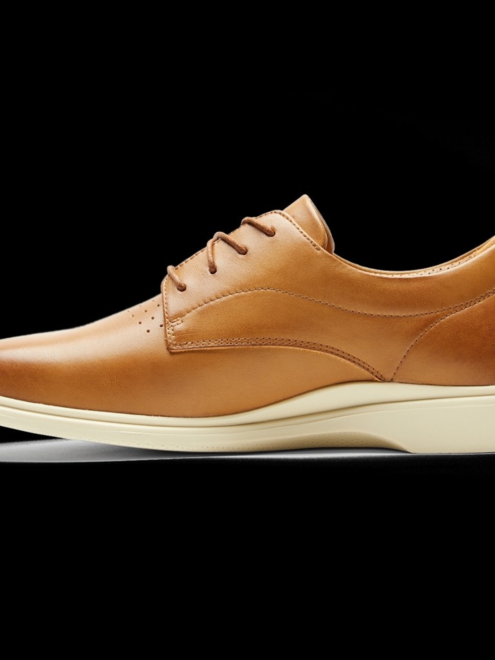 Amberjack Men's Honey And Cream Leather Lace Up Round Toe Derby Shoes US 11 M